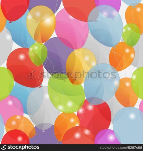 Colored balloons seamless pattern, vector illustration. Eps 10