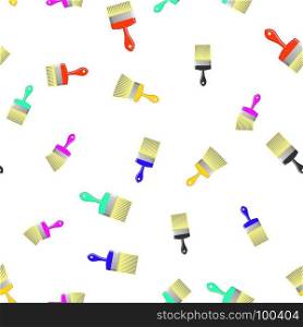 Colored Brushes Seamless Pattern on White. Paintbrush Background. Colored Brushes Seamless Pattern on White