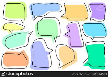 Colored bubble messages in modern style. Dialog, chat speech bubble. Vector illustration. stock image. EPS 10. . Colored bubble messages in modern style. Dialog, chat speech bubble. Vector illustration. stock image. 