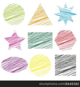 Colored chalk figures. Finance icons. Vector illustration. stock image. EPS 10.. Colored chalk figures. Finance icons. Vector illustration. stock image. 