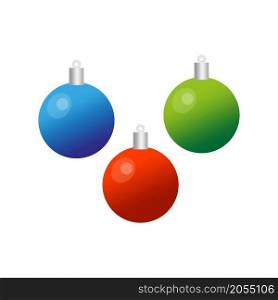 Colored christmas balls. Green, red and blue. Decorative element. Holiday time. Vector illustration. Stock image. EPS 10.. Colored christmas balls. Green, red and blue. Decorative element. Holiday time. Vector illustration. Stock image.