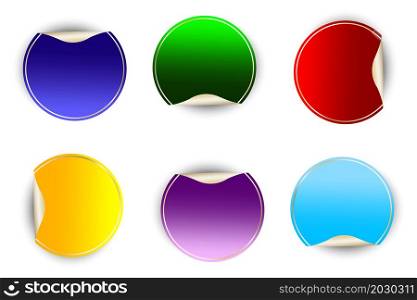 Colored circle banners. Decoration element. Badge collection. Modern art design. Vector illustration. Stock image. EPS 10.. Colored circle banners. Decoration element. Badge collection. Modern art design. Vector illustration. Stock image.