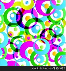 colored circles on background