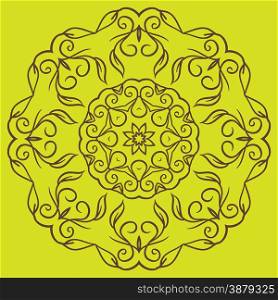 colored circular ornament in Oriental style. Vector