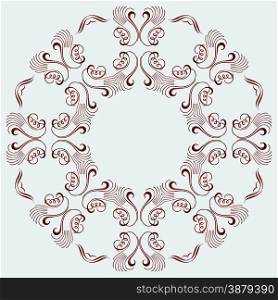 colored circular ornament in Oriental style. Vector