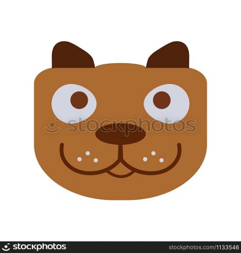 Colored dog head icon isolated on white background. flat style