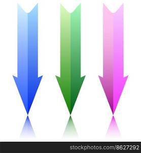 colored down arrows on white background. Vector illustration. Stock image. eps 10.. colored down arrows on white background. Vector illustration. Stock image.