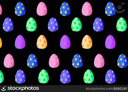 colored eggs black background. Spring decoration. Vector illustration. EPS 10.. colored eggs black background. Spring decoration. Vector illustration.