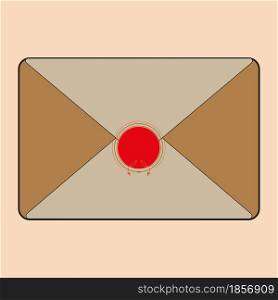 Colored envelope icon. Circle in centre. Gray and brown. Paper art. Message sign. Vector illustration. Stock image. EPS 10.. Colored envelope icon. Circle in centre. Gray and brown. Paper art. Message sign. Vector illustration. Stock image.