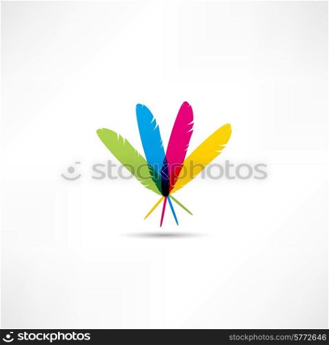 colored feathers icon