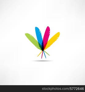 colored feathers icon
