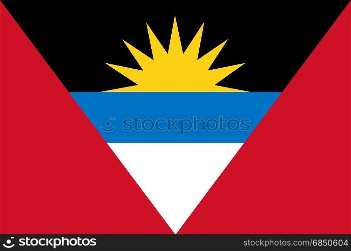 Colored flag of Antigua and Barbuda