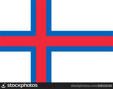 Colored flag of Faroe Islands