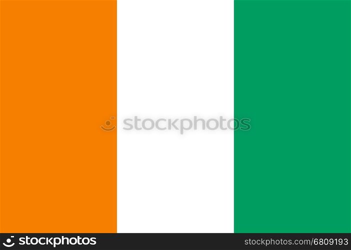 Colored flag of Ivory Coast