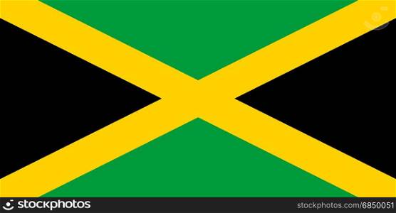 Colored flag of Jamaica