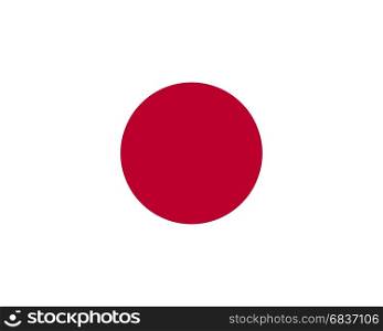 Colored flag of Japan