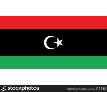 Colored flag of Libya