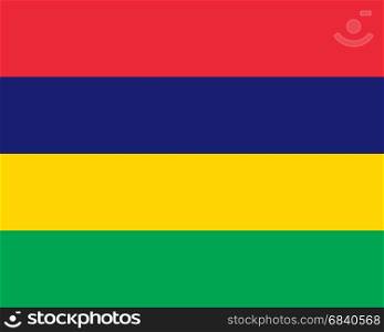 Colored flag of Mauritius
