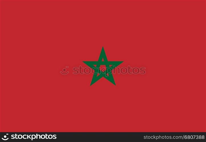Colored flag of Morocco