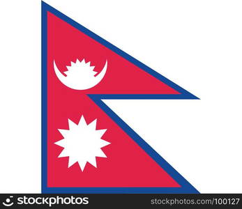 Colored flag of Nepal