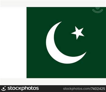 Colored flag of Pakistan