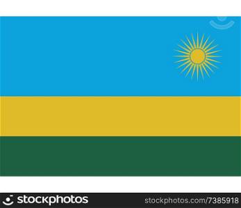 Colored flag of Rwanda