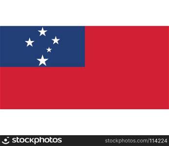 Colored flag of Samoa