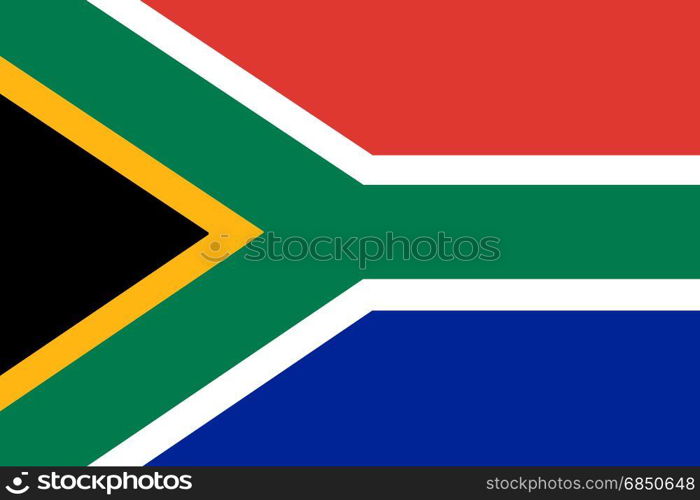 Colored flag of South Africa