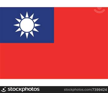 Colored flag of Taiwan