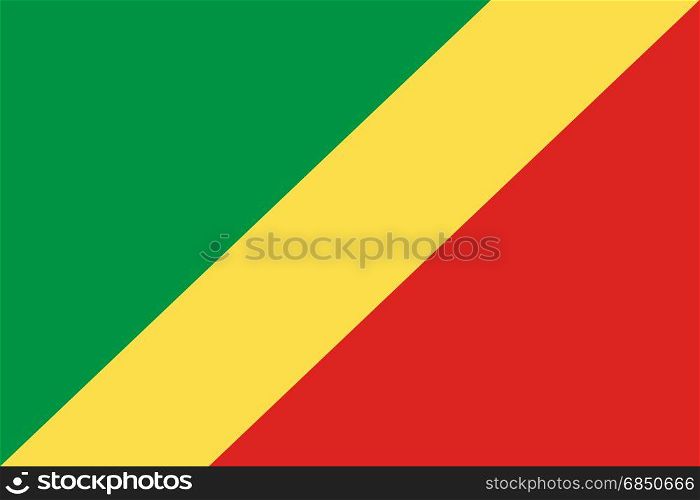 Colored flag of the Congo