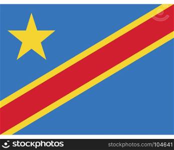 Colored flag of the Democratic Republic of the Congo