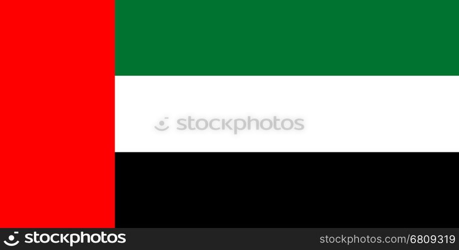 Colored flag of the United Arab Emirates