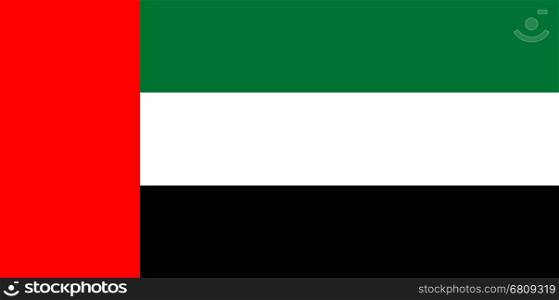 Colored flag of the United Arab Emirates