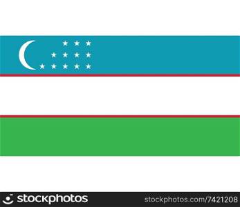 Colored flag of the Uzbekistan