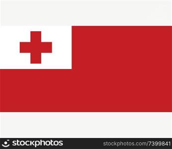 Colored flag of Tonga