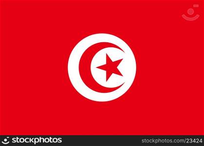 Colored flag of Tunisia