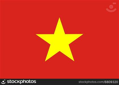 Colored flag of Vietnam