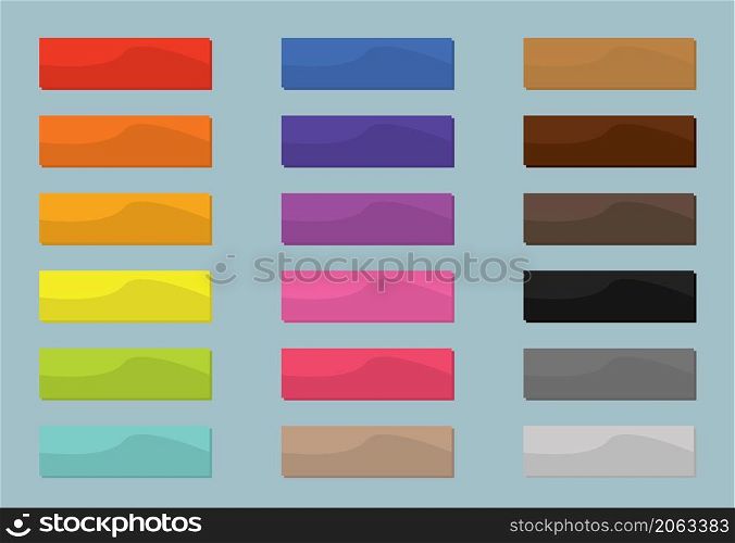 Colored Flat Web Buttons Collection Vector illustration