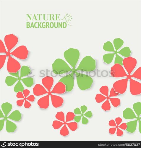 Colored flower backdrop on gray background. Vector illustration.