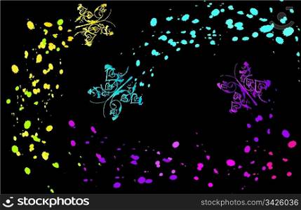 colored flying Abstract butterflies vector illustration