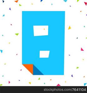 Colored Font, number eight cut from colored paper with bent angle, uppercase. Colored Font, number cut from colored paper with bent angle, uppercase