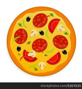 Colored Food. Pizza Icon Vector Illustration. EPS10. Pizza Icon Vector Illustration