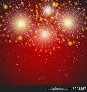 Colored Glossy Fireworks Background Vector Illustration. EPS10. Glossy Fireworks Background Vector Illustration