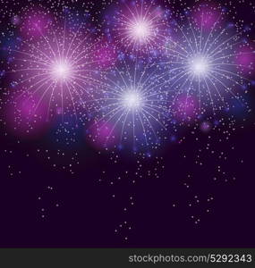 Colored Glossy Fireworks Background Vector Illustration. EPS10. Glossy Fireworks Background Vector Illustration