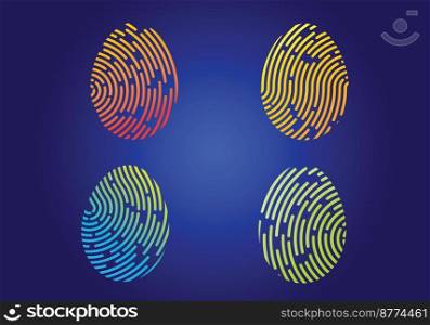 Colored Graphic Fingerprint type Vector.