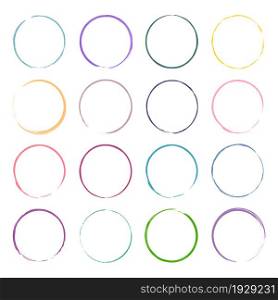 Colored grunge circle frames. Ink signs. Creative abstract design. Interior art. Vector illustration. Stock image. EPS 10.. Colored grunge circle frames. Ink signs. Creative abstract design. Interior art. Vector illustration. Stock image.