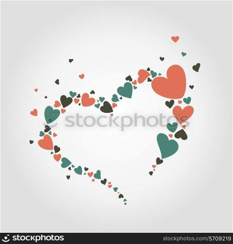 colored hearts collected in heart