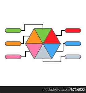 Colored hexagon graphic chart. Business startup concept. Data information infographic. Vector illustration. stock image. EPS 10.. Colored hexagon graphic chart. Business startup concept. Data information infographic. Vector illustration. stock image. 