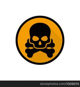 colored icon death symbol yellow sign in flat style. colored icon death symbol yellow sign in flat