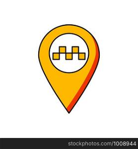 colored icon pointer label taxi location, vector illustration. colored icon pointer label taxi location, vector